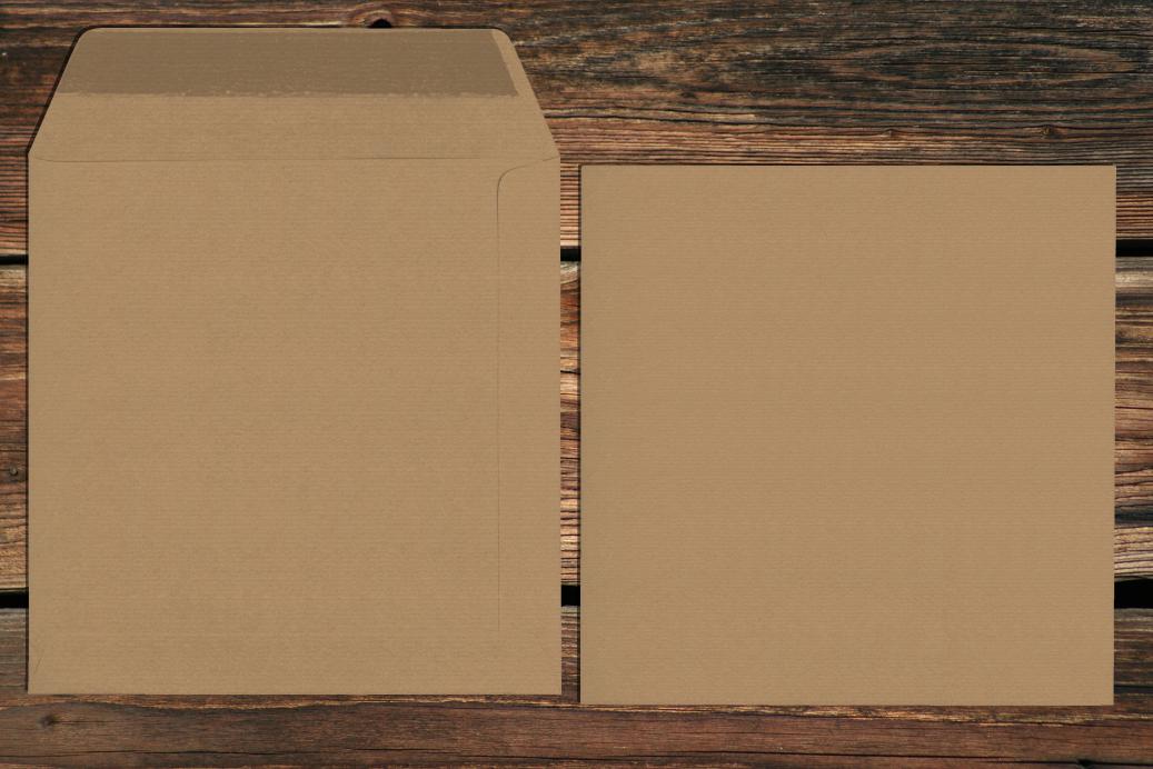 Versandtaschen 170x170 mm Nassklebend Recycling Kraft Braun 130 g/qm